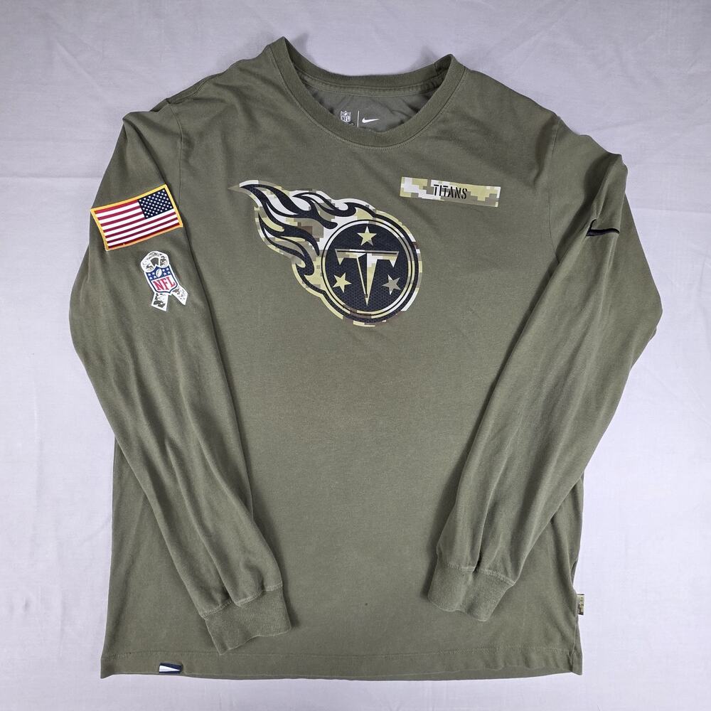Tennessee Titans  Salute to Service Long Sleeve Shirt - Men's Large - Olive